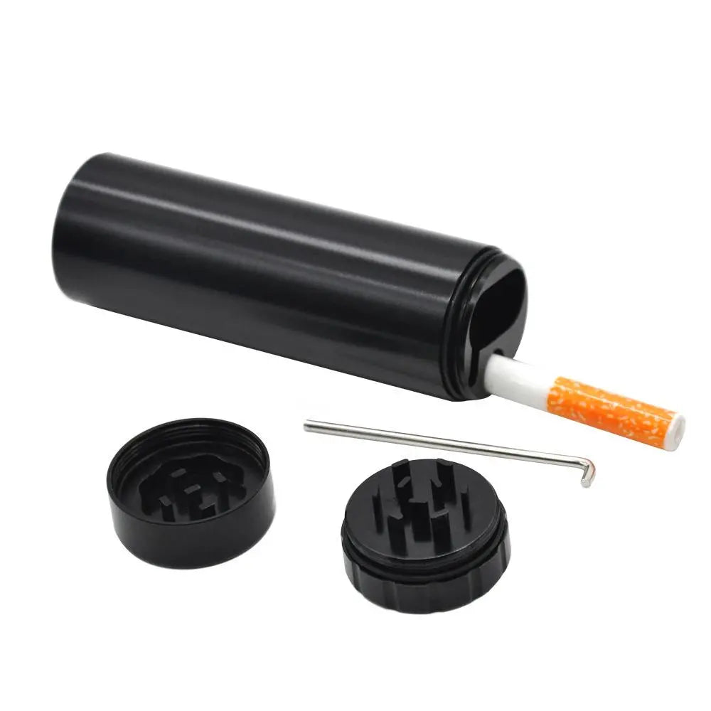 Cylinder Aluminum Herb Dugout Grinder Tube Stash ( 4 Colors )