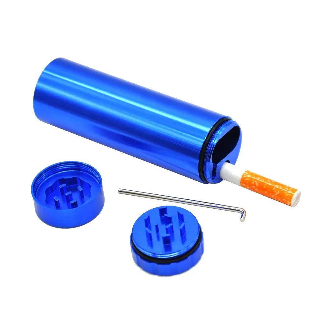 Cylinder Aluminum Herb Dugout Grinder Tube Stash ( 4 Colors )